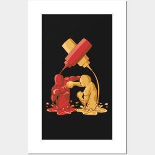 Ketchup vs. Mustard Epic Fight Boxing Fast Food Snack Bar Gift Posters and Art